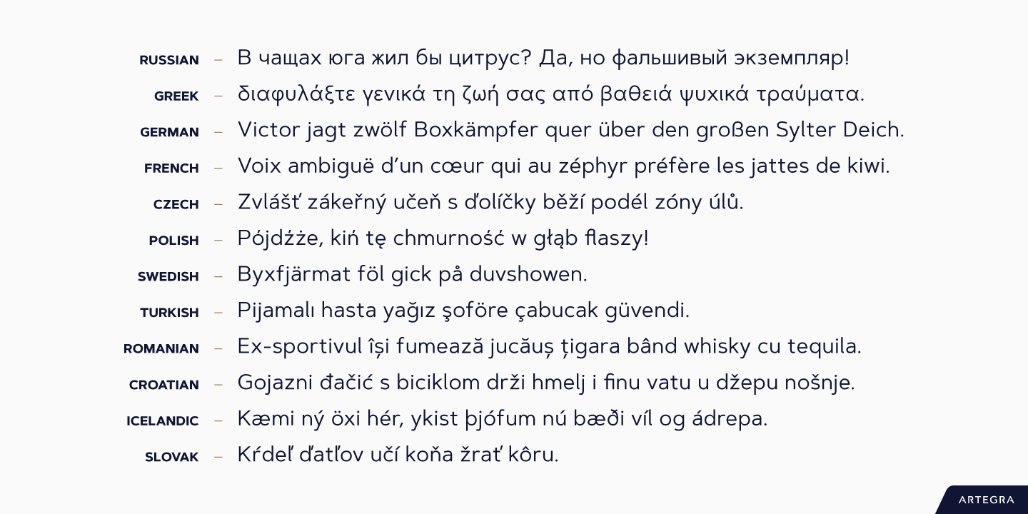 Przykład czcionki Artegra Sans Extended Black Italic